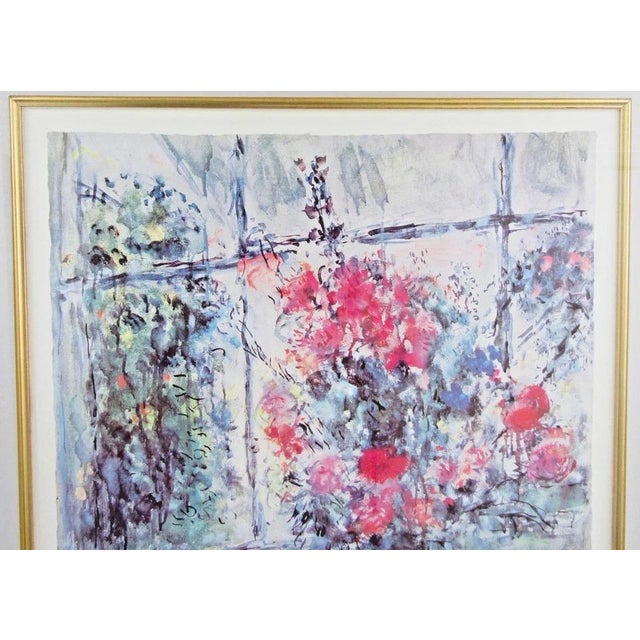 Marc Chagall Vintage Marc Chagall Lithograph Bouquet by the Window Signed Numbered Framed For Sale - Image 4 of 11