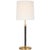 Modern Thomas O'Brien by Visual Comfort Signature Bryant Large Wrapped Table Lamp in Hand-Rubbed Antique Brass and Chocolate Leather with Linen Shade For Sale - Image 3 of 3