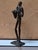 Abstract Vintage Mid Century Giacometti Style Bronze Sculpture Musician For Sale - Image 3 of 7