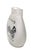 Stunning Art Glass vase depicting a stylized female in repose, executed in glossy black relief finish on an off white...