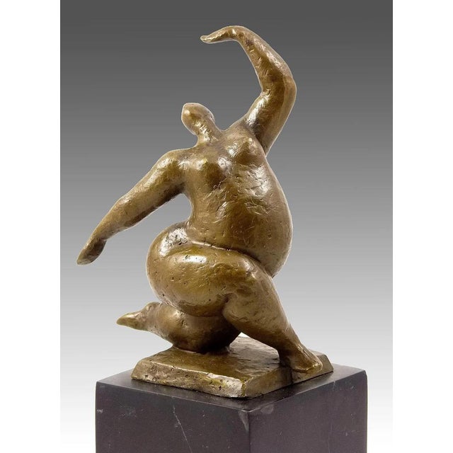 Squatting Nude Dancer Sculpture, Bronze For Sale - Image 4 of 8