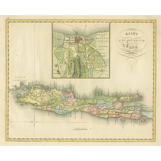 Antique Map of Java and Batavia of Indonesia, 1818 For Sale