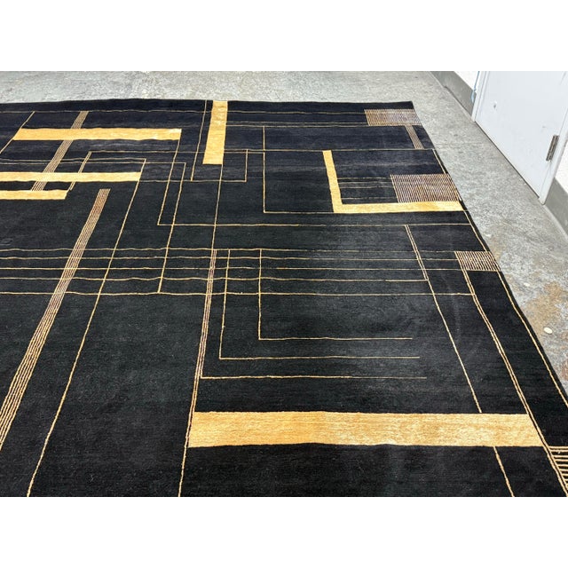 Textile 9ft 1in × 11ft 10in Stark Carpet Wool + Silk Area Rug For Sale - Image 7 of 12