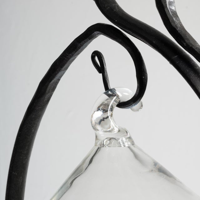 Vintage Pendant Light in Glass and Ion, 1890s For Sale - Image 4 of 8