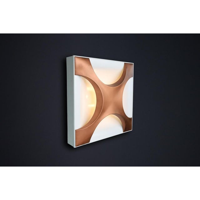 Copper Cross Oyster Flush Mount Light by Rolf Krüger for Staff Leuchten, 1968 For Sale - Image 8 of 14