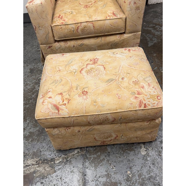 Tan McCreary Modern for Macy’s Modern Concepts Floral Swivel Chair + Ottoman For Sale - Image 8 of 12