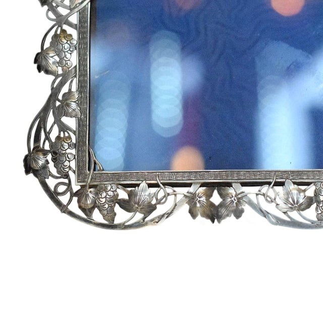 Art Nouveau Frame in Hand-Cut and Engraved Silver, 1890s For Sale - Image 3 of 5
