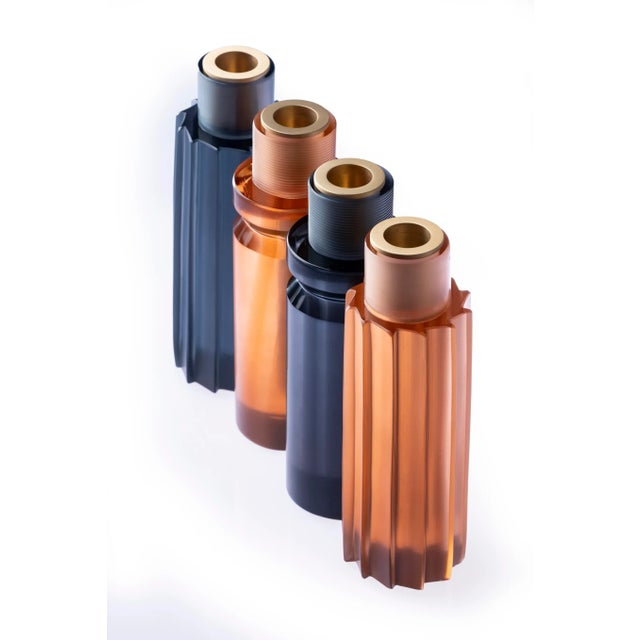 Lume Plissé Candlestick by Federico Peri for Purho Murano For Sale - Image 8 of 8