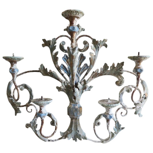 Italian Painted Iron And Wood Acanthus Leaf Wall Decor Chairish