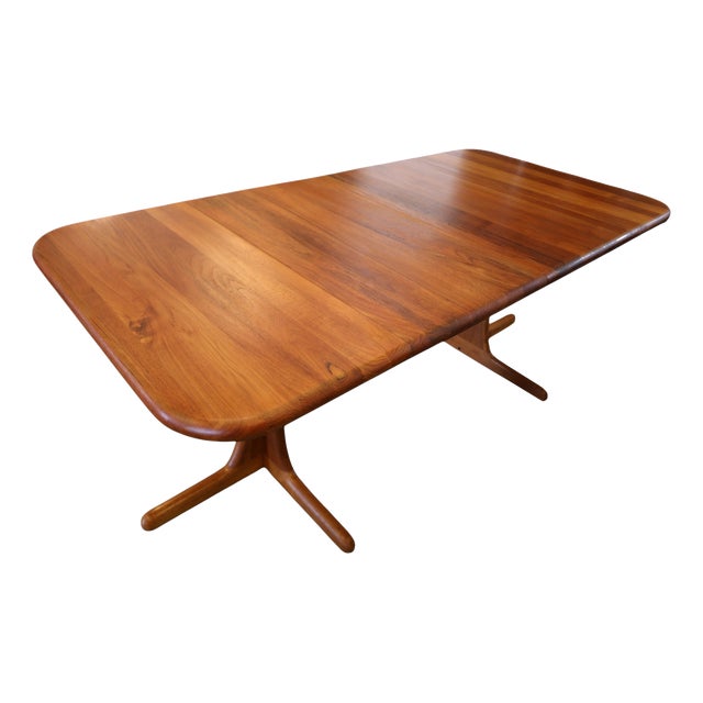 Vintage Extendable Dining Table in Teak with Two Extension Leaves, 1960s For Sale