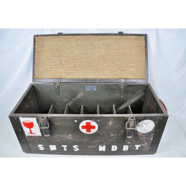 Belgian Military Wooden Box, 1960s For Sale - Image 4 of 13