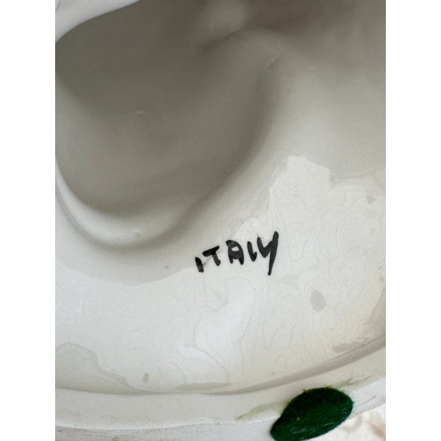 Brown Vintage Coastal Regency Porcelain Glazed Figurative Italian Monkeys-Pair For Sale - Image 8 of 11