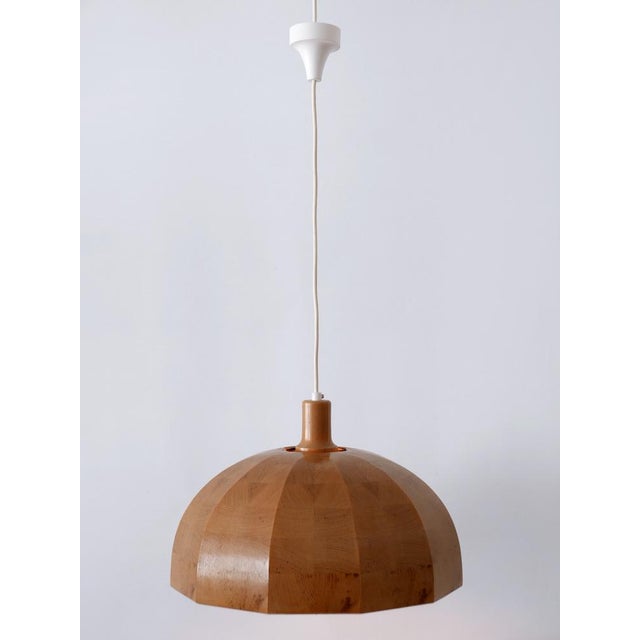 Mid-Century Modern Pine Wood Pendant Lamp, Sweden, 1960s For Sale - Image 4 of 18