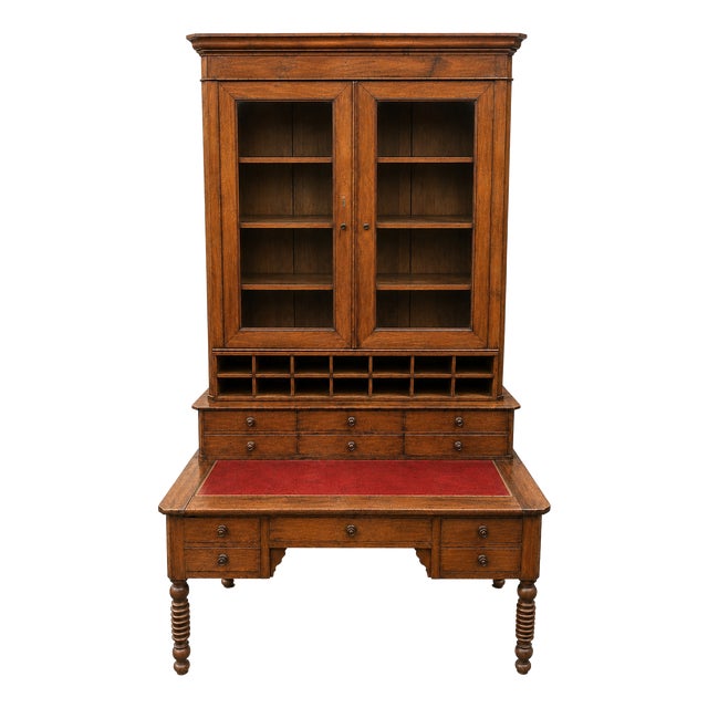 Large 19th Century French Desk with Drawers, 1890s For Sale