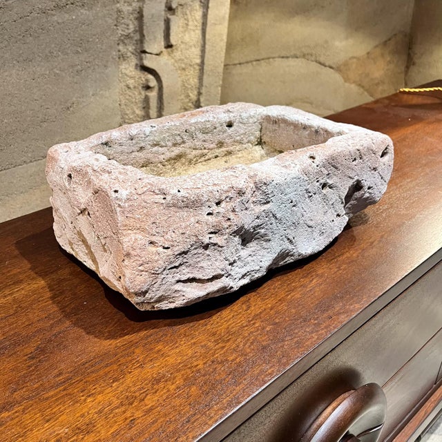 19th Century Hand Carved Limestone Trough Basin Planter Antique Farm For Sale - Image 4 of 12
