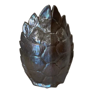 Large Glazed Ceramic Turtle Shell Vase