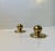 Scandinavian modern small heavy candleholders in solid bronze. Spherical design and beautiful organic lines. Unknown...
