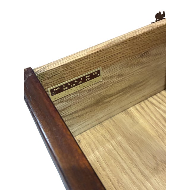 Late 20th Century Baker Furniture Milling Road Mahogany Server Cabinet With Lion's Head Brass Pulls For Sale - Image 10 of 10