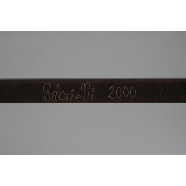 Gabrielli Queen Size Metal Frame Leather Bed For Sale - Image 15 of 15