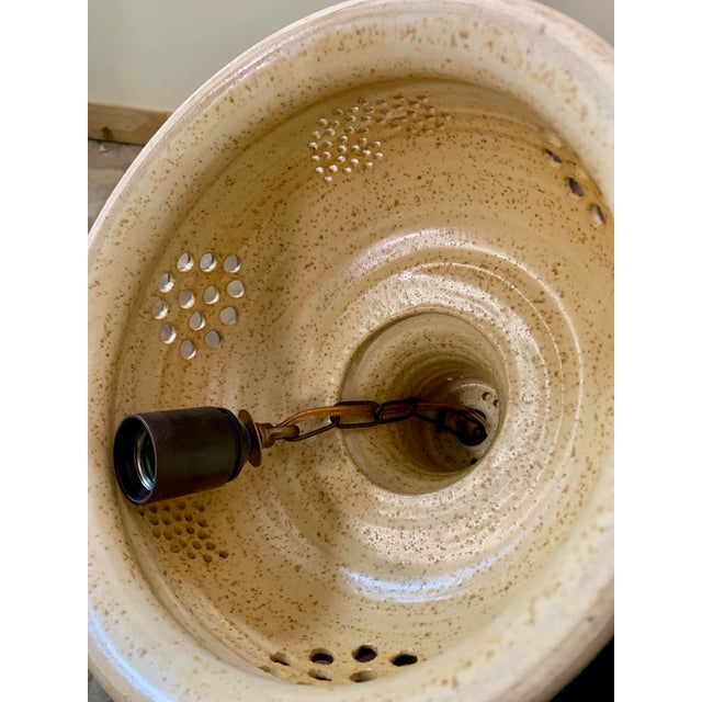 Ceramic Pendant Flared Bowl With Bold Pattern, Denmark 1960s For Sale - Image 4 of 9
