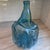 LB Art Glass Vintage Sculptural Aqua Blue Glass Demijohn Bottle Large MCM Style Art Glass Vase For Sale - Image 4 of 16