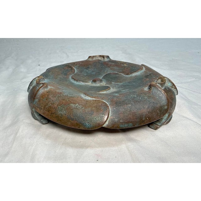 Bronze Antique Chinese Qing Dynasty Bronze Censer Incense Burner Stand For Sale - Image 8 of 10
