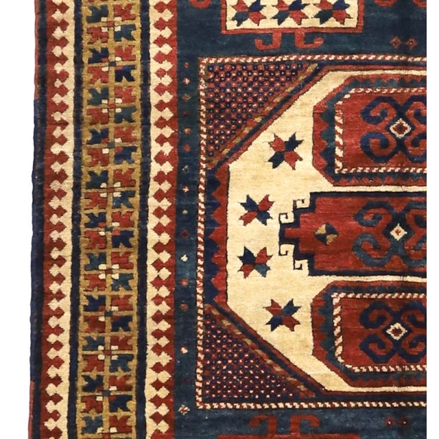 Figurative Antique Caucasian Kazak Rug 4'10" X 5’9” For Sale - Image 3 of 5