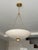 Matte Cream Pendant Light With Brushed Brass Finish For Sale - Image 4 of 12