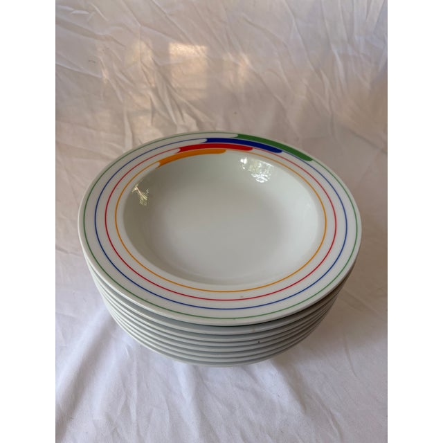 Contemporary Vintage Memphis Style Studio Nova Fire&Ice Series Soup Bowls Set of 8 For Sale - Image 3 of 4