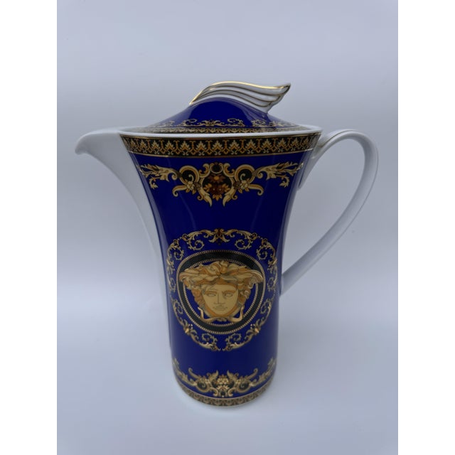 Medusa Blue Coffee Pot by Versace for Rosenthal Meets Versace, 2000s, in Flawless conditions. Designed from 2000 This...