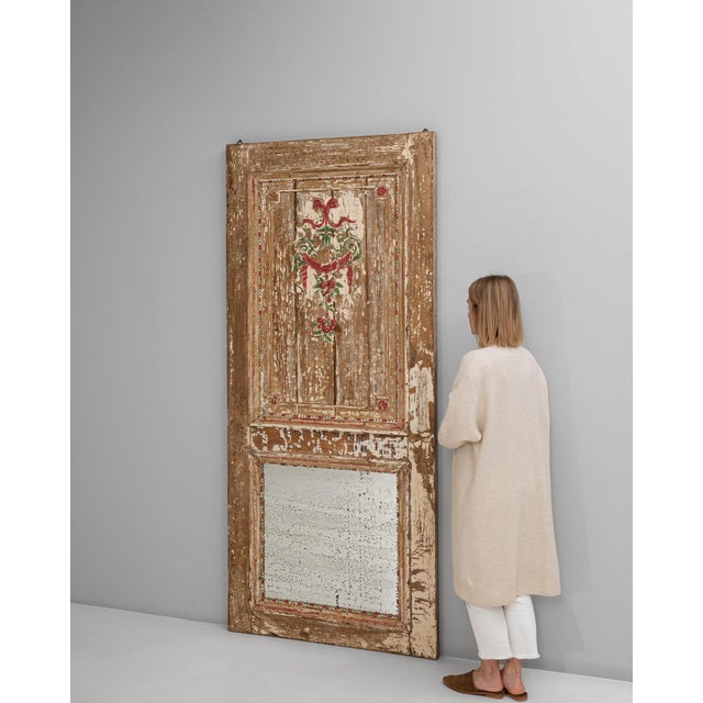 19th Century French Wood Patinated Door With Mirror For Sale In Greensboro - Image 6 of 18