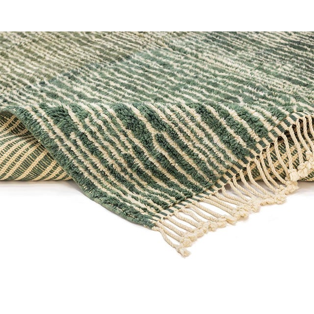 Contemporary Premium Hand-Knotted Moroccan Wool Rug | 11'1" X 8'10" | One of a Kind For Sale - Image 3 of 10