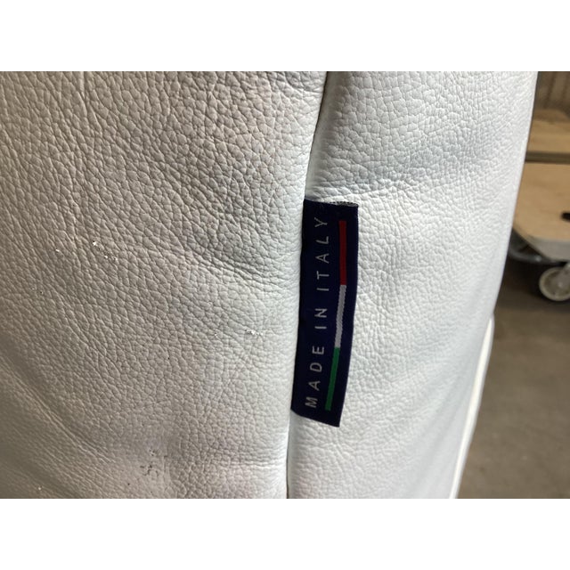 Contemporary Super Cool Contemporary Italian White Leather Double Curved Chair For Sale - Image 3 of 9