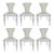 Baker Modern White and Gray Cut Velvet IIa Dining Chairs Set of 6 For Sale