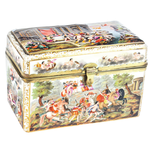 19th Century Italian Capodimonte Porcelain Table Casket