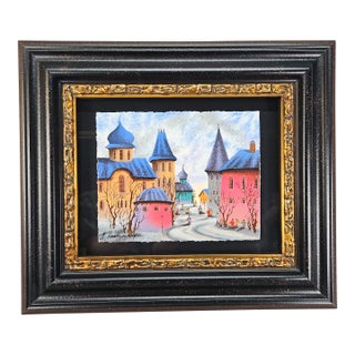 1990s Anatole Krasnyansky Signed Limited Edition Serigraph Village Children Framed For Sale
