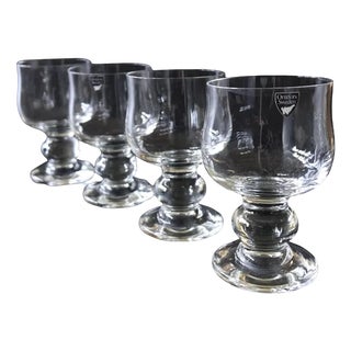 Vintage Beer Glasses by Gunnar Cyrén for Orrefors, Sweden, Set of 4 For Sale