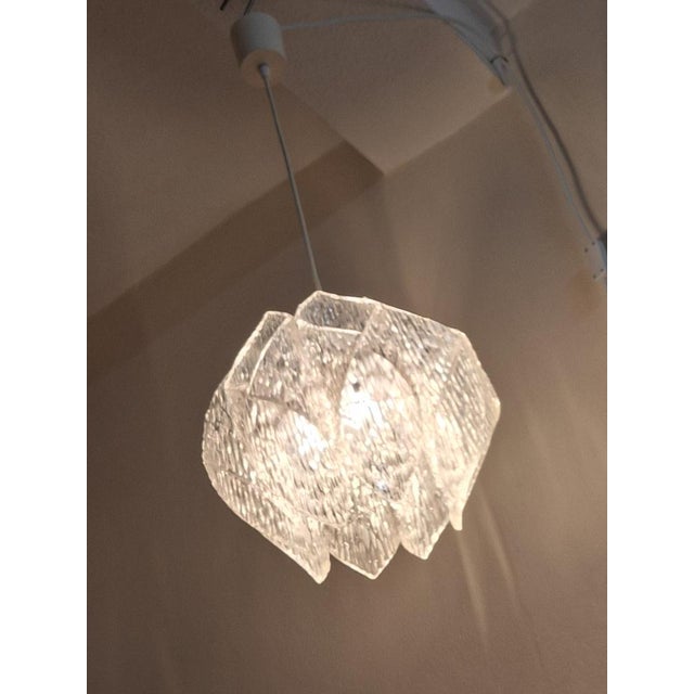 Vintage German Ceiling Lamp with Transparent Plastic Shade by Heilmann, 1970s, in Good conditions. Designed 1970 to 1979...