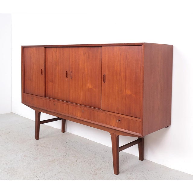 Vintage Danish Teak Highboard, 1960s For Sale - Image 6 of 17