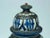 Mid-Century Modern Moroccan Ceramic Vase from Fez Blue and White with Silver Filigree For Sale - Image 3 of 11