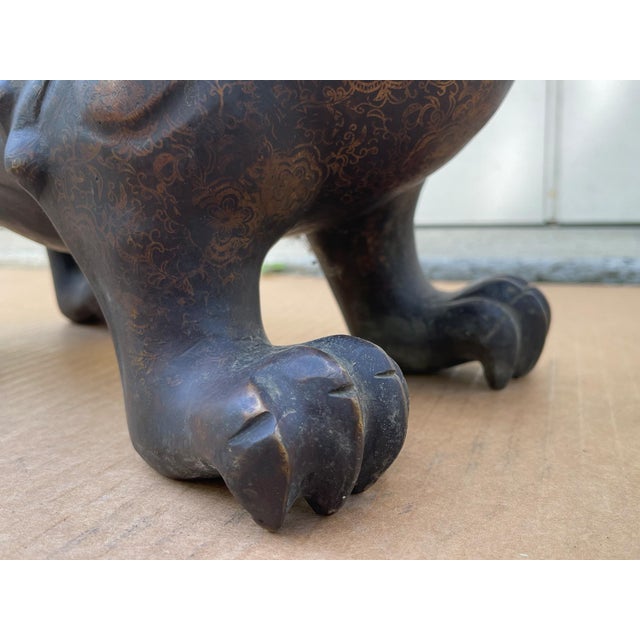 Bronze Guardian Lion or Foo Dog For Sale - Image 13 of 14