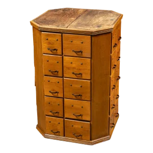 Early Rotating Hardware Cabinet With Pull Drawers