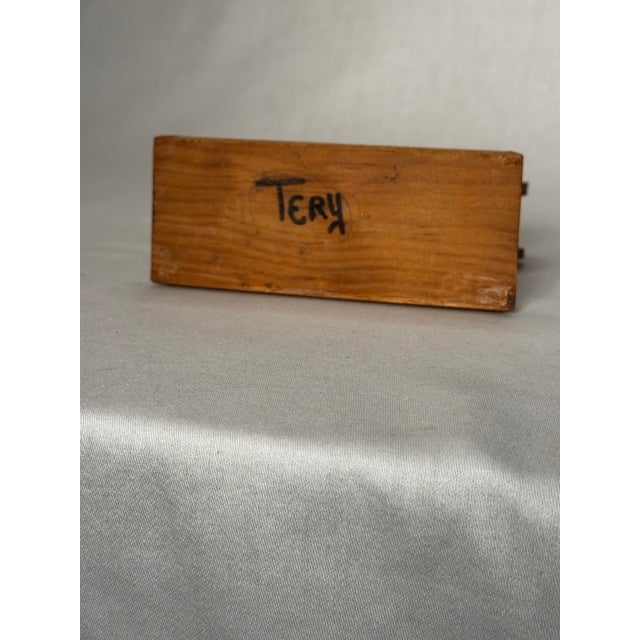 Vintage Boho Chic Arched Fan Solid Wood Napkin Holder For Sale - Image 10 of 10