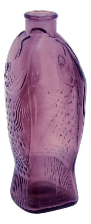 Amethyst Glass Fish Bottle Vase