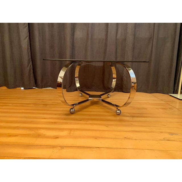 Silver Mobile Coffee Table, Italy, 1970s For Sale - Image 8 of 17