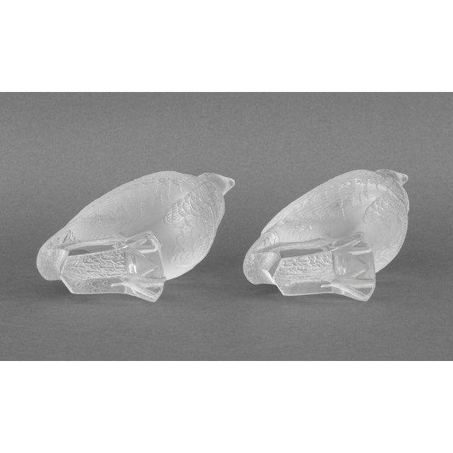 Glass Lalique Crystal "Perdix" Sculptures, 4 For Sale - Image 7 of 15