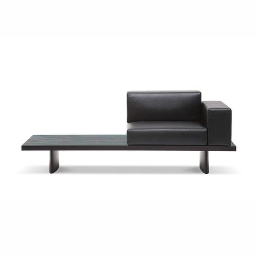 Copper Refolo Modular Sofa in Wood and Black Leather by Charlotte Perriand for Cassina For Sale - Image 8 of 14