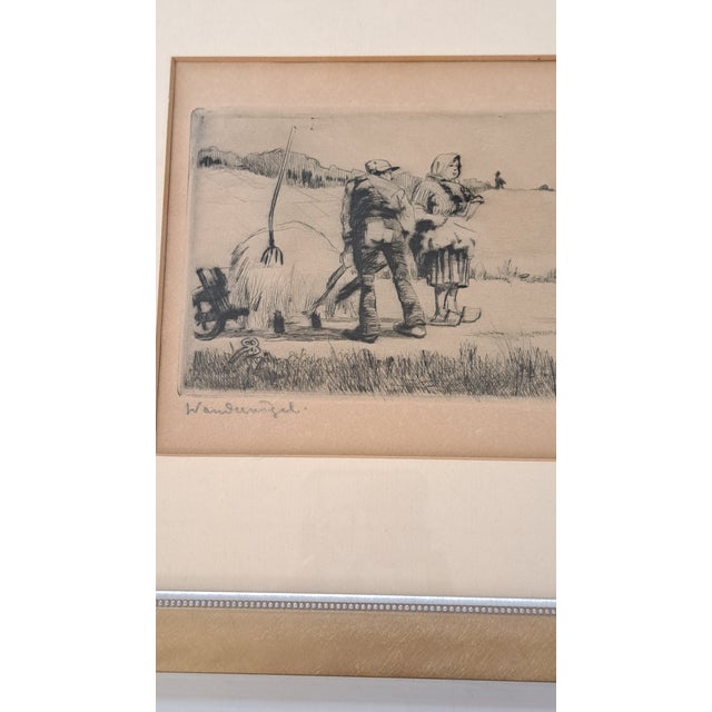 Black Early 20th Century Signed Richard Bloos “Wandervögel” German Etching, Gilt Framed 1878–1957 For Sale - Image 8 of 12