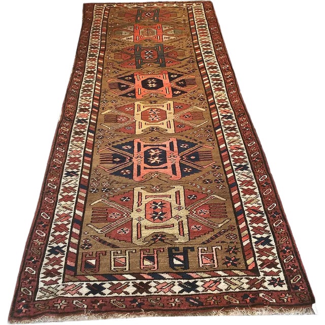1900s Antique Caucasian Karabagh Runner-4’8’x11’6" For Sale