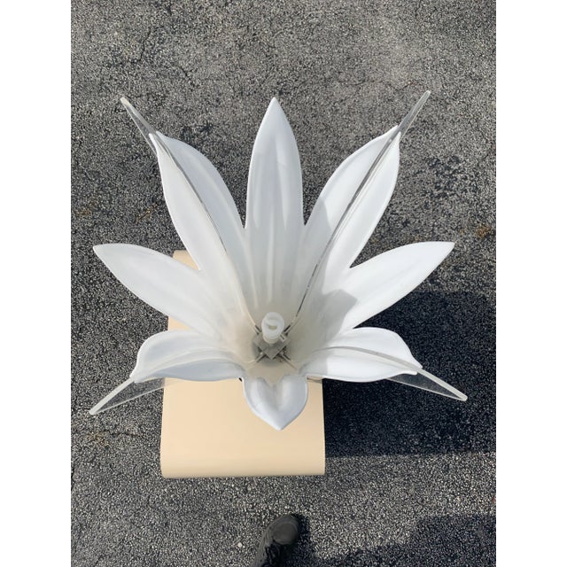 Plastic 20th Century Maison Rougier Floriform Lucite Table Lamp For Sale - Image 7 of 10